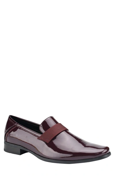 Calvin Klein Bernard Patent Loafer In Dark Red Patent