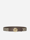 GUCCI GG SUPREME FABRIC AND LEATHER BELT