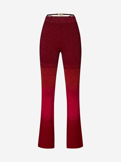 Gcds Gradient-effect Lurex Trousers In Red