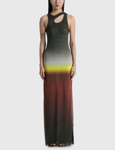 Ottolinger Mesh Tank Top Maxi Dress In Multicolor