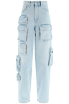 Off-white Bleach Multipocket Cargo Jeans In Blue