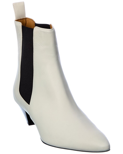 Isabel Marant Ister Leather Bootie In White