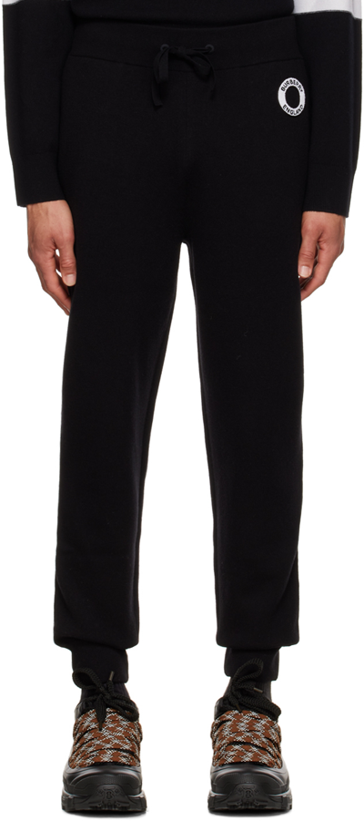 Burberry Logo Graphic-appliqué Track Trousers In Black