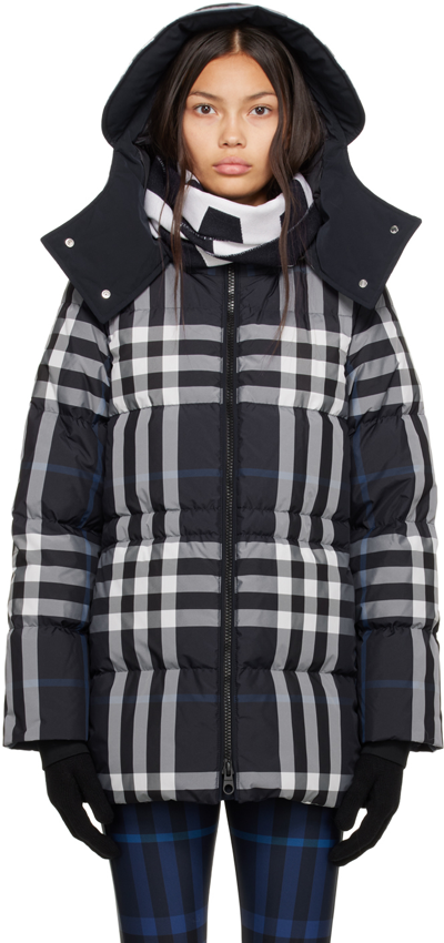 Burberry Detachable-hood Checked Puffer Jacket In New