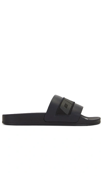 Off-white Industrial Belt Rubber Slide Sandals In Dark Grey