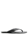 Osklen Leather E-basics Flip Flops In Black