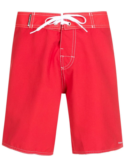 Osklen Drawstring-fastening Swim-shorts In Red