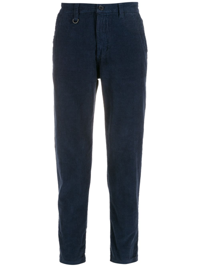 Osklen Corduroy Four-pocket Cropped Trousers In Blue