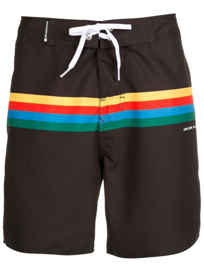Osklen Stripe-design Swim-shorts In Black