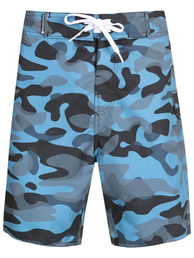 Osklen Camouflage-print Swim-shorts In Blue