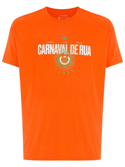 Osklen Carnaval Logo-print Crewneck T-shirt In Orange
