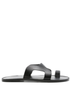 Osklen Open Toe Leather Sandals In Black