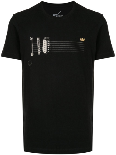 Osklen Guitar-print Cotton T-shirt In Black