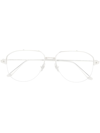 Cartier Pilot-frame Glasses In 银色