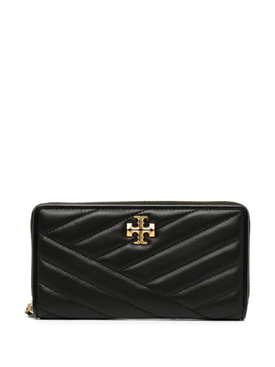 Tory Burch Kira Leather Continental Wallet In 黑色