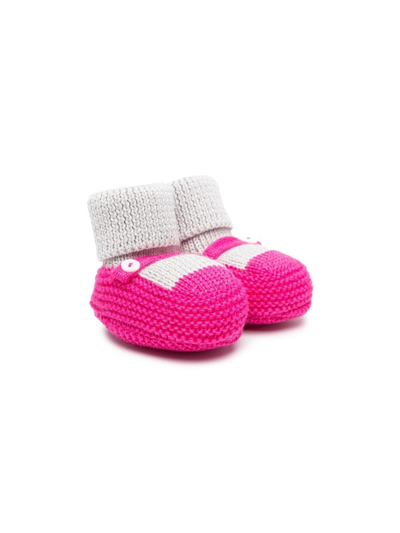 Little Bear Babies' Knitted Slip-on Shoes In 粉色