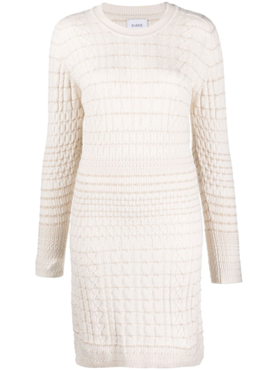 Barrie Knitted Cashmere Mini Dress In Neutrals