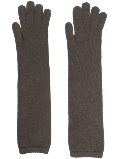 Gentry Portofino Knitted Long Gloves In 褐色