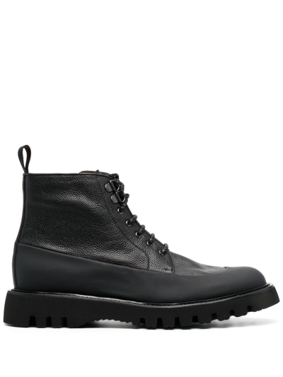 Barrett Lace-up Side-zip Ankle Boots In Black