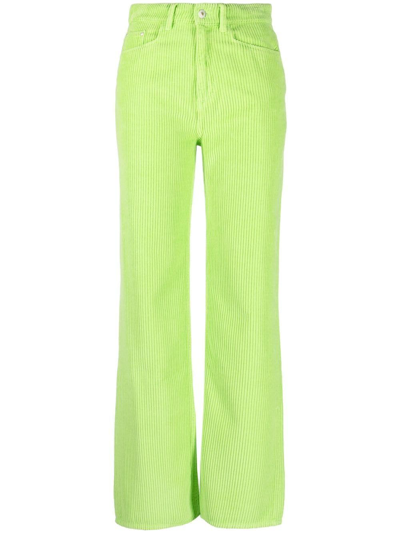 Wandler Rose High Rise Straight Corduroy Pants In Green