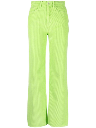 Wandler Rose High Rise Straight Corduroy Trousers In Green