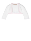 La Stupenderia Ruffle-trim Cropped Knitted Cardigan In 中性色