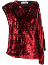 Jw Anderson Cutout Asymmetric Sequin Tank Top In 红色
