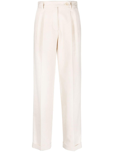 See By Chloé Straight-leg Tailored Trousers In 中性色