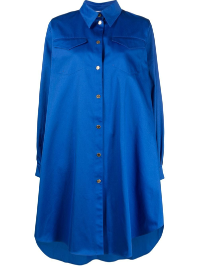 Az Factory Utility Trapeze Shirt Dress In Blu1