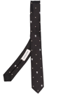 ALEXANDER MCQUEEN STAR & SKULL EMBROIDERED-MOTIF SILK TIE