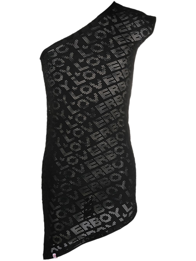 Charles Jeffrey Loverboy Logo-embellished One-shoulder T-shirt In Black