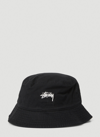 Stussy Black Stock Bucket Hat In Black
