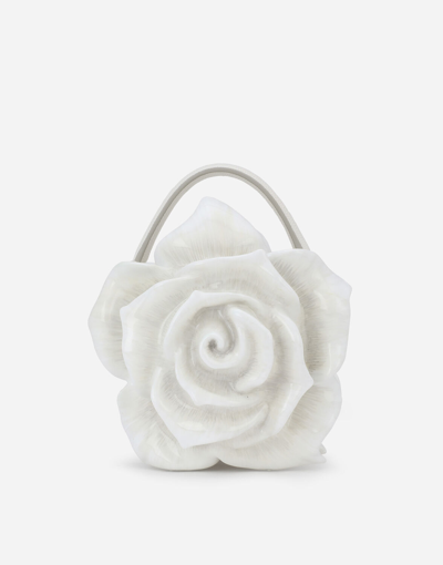Dolce & Gabbana Resin Rose-design Dolce Box Bag In White