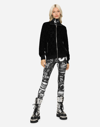 Dolce & Gabbana Jacquard Jersey Sweatshirt With All-over Dg Detail And Zipper In Black