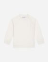 Dolce & Gabbana Round-neck Sweatshirt With Jacquard Dg Logo In White