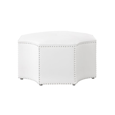 Nicole Miller Rey Cocktail Ottoman In White