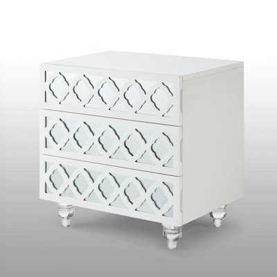 Inspired Home Billie Side Table In White