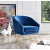Inspired Home Beatriz Accent Chair In Blue