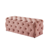 Inspired Home Walterly Linen Allover Tufted Bench In Pink