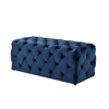 Inspired Home Walterly Linen Allover Tufted Bench In Blue