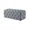 Inspired Home Walterly Linen Allover Tufted Bench In Grey