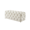 Inspired Home Walterly Linen Allover Tufted Bench In White