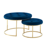 Nicole Miller Keanu Cocktail Ottoman In Blue