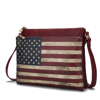 Mkf Collection By Mia K Madeline Printed Flag Vegan Leather Women's Crossbody Bag In Red