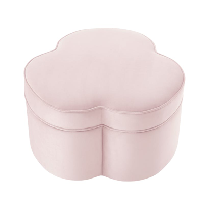 Shabby Chic Akeem Cocktail Ottoman In Blush