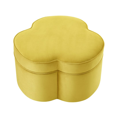 Shabby Chic Akeem Cocktail Ottoman In Yellow