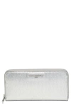 Karl Lagerfeld Paris Embossed Continental Wallet In Silver