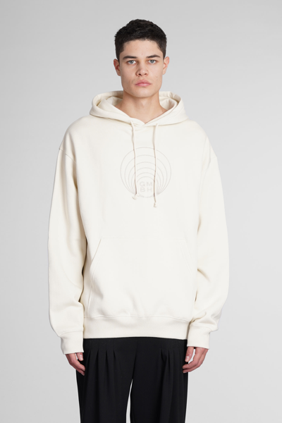Gmbh Logo-embroidered Organic Cotton Hoodie In Beige