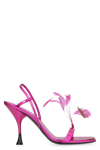 3juin Kimi Sandal In Metallised Fuchsia Leather In Fuchsia