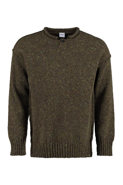 Aspesi Knit Wool Pullover In Green